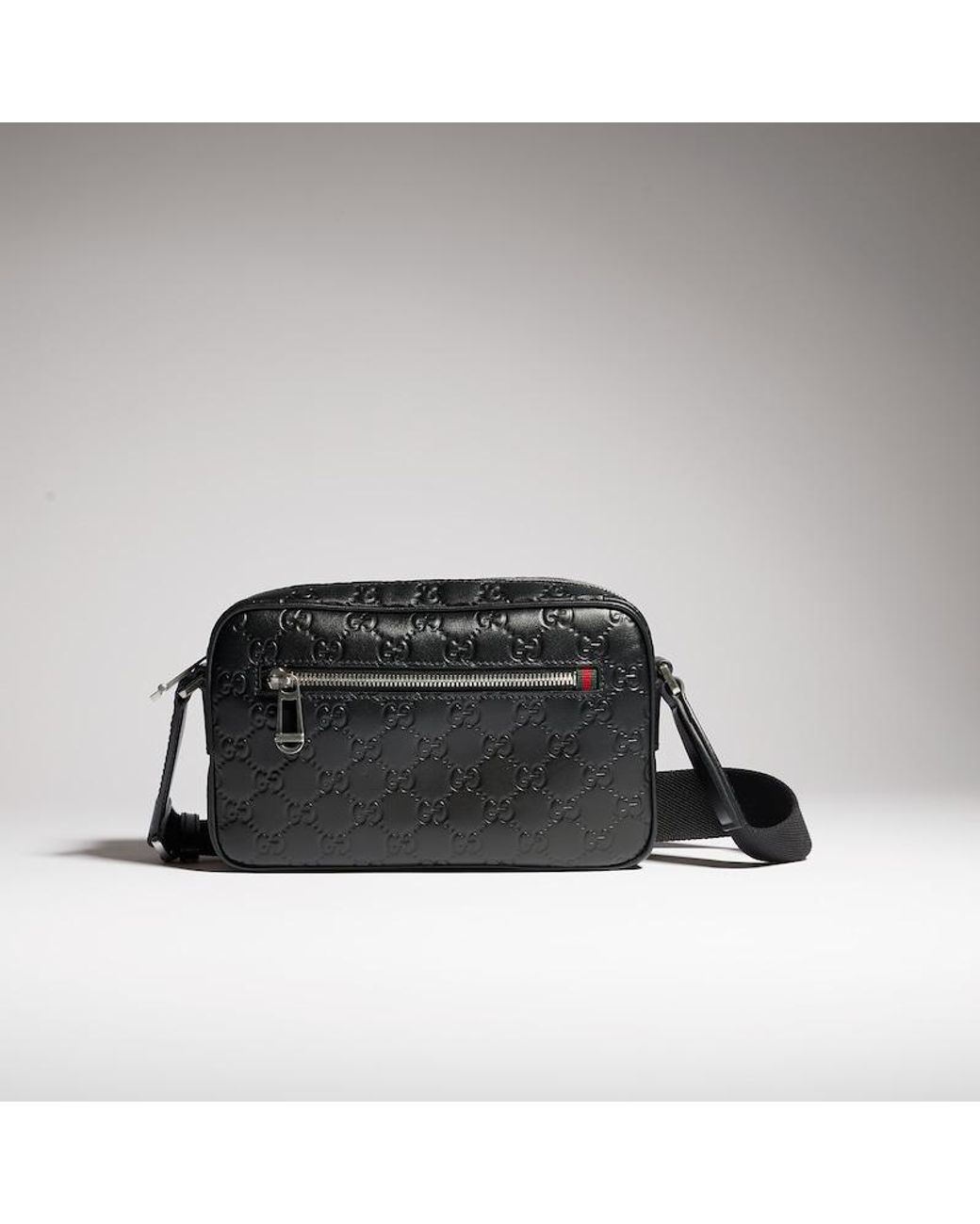 Gucci Black Gg Emblem Small Crossbody Bag for men