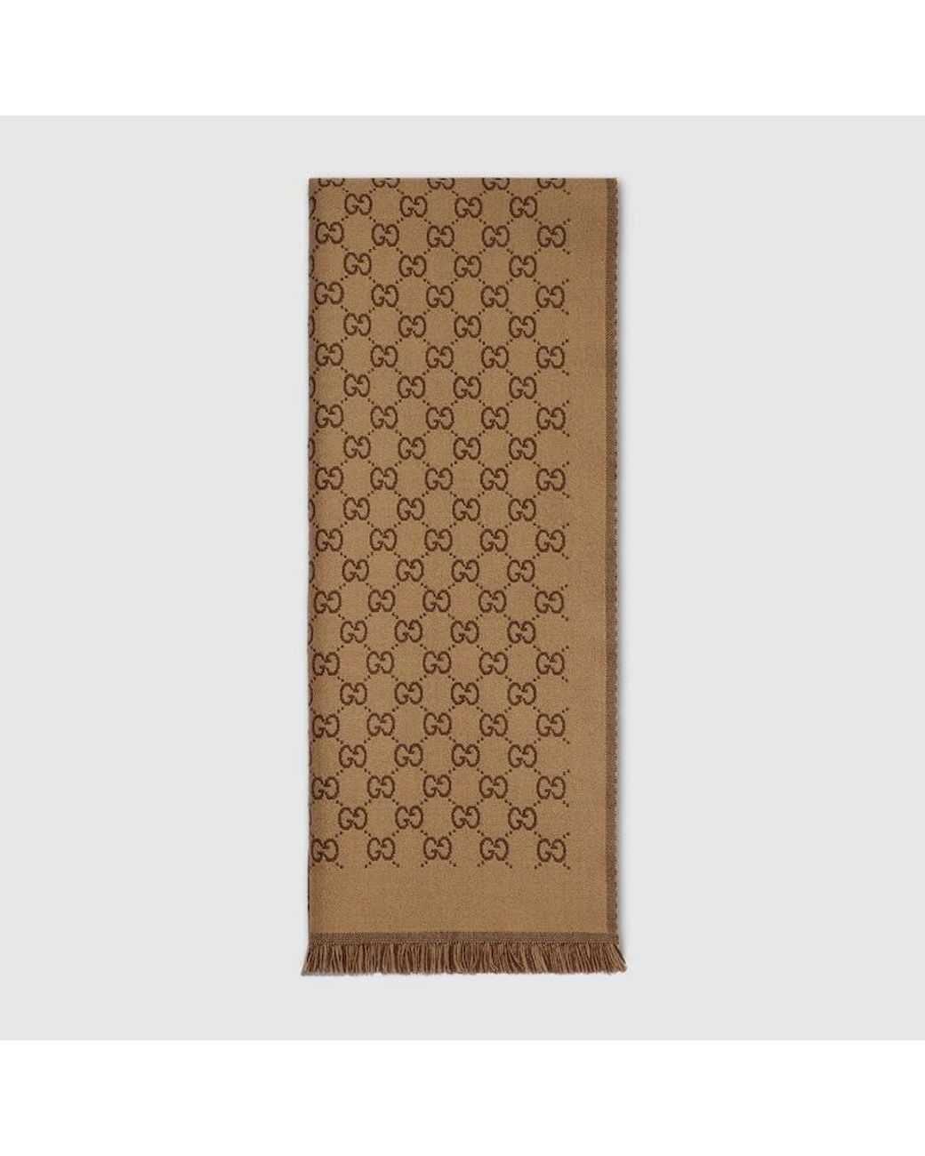 Gucci Brown Reversible Wool Scarf