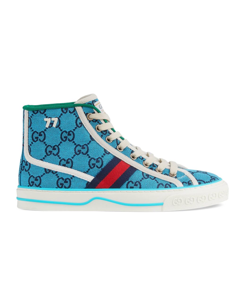 Gucci Canvas Tennis 1977 GG Multicolour Hightop in Blue Lyst