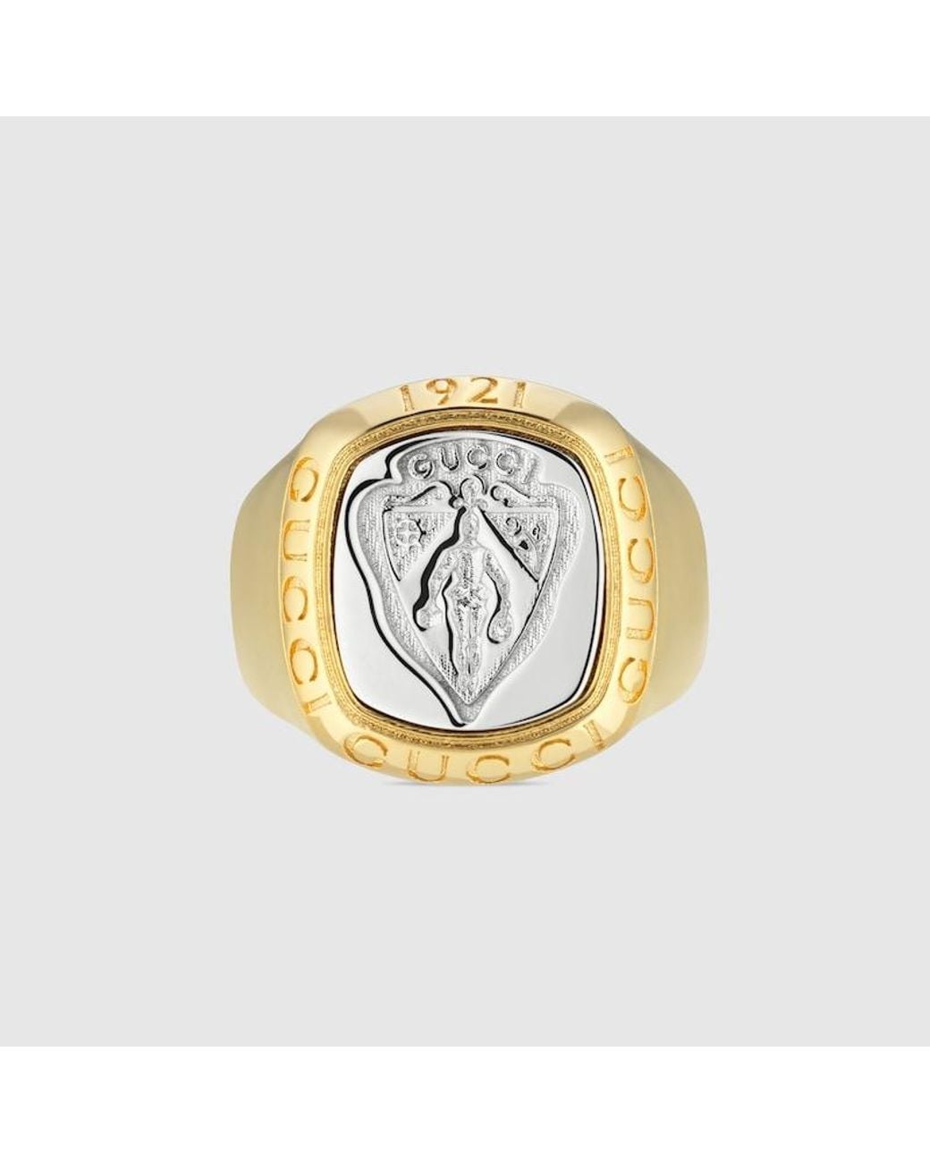 Gucci Metallic Crest Signet Ring