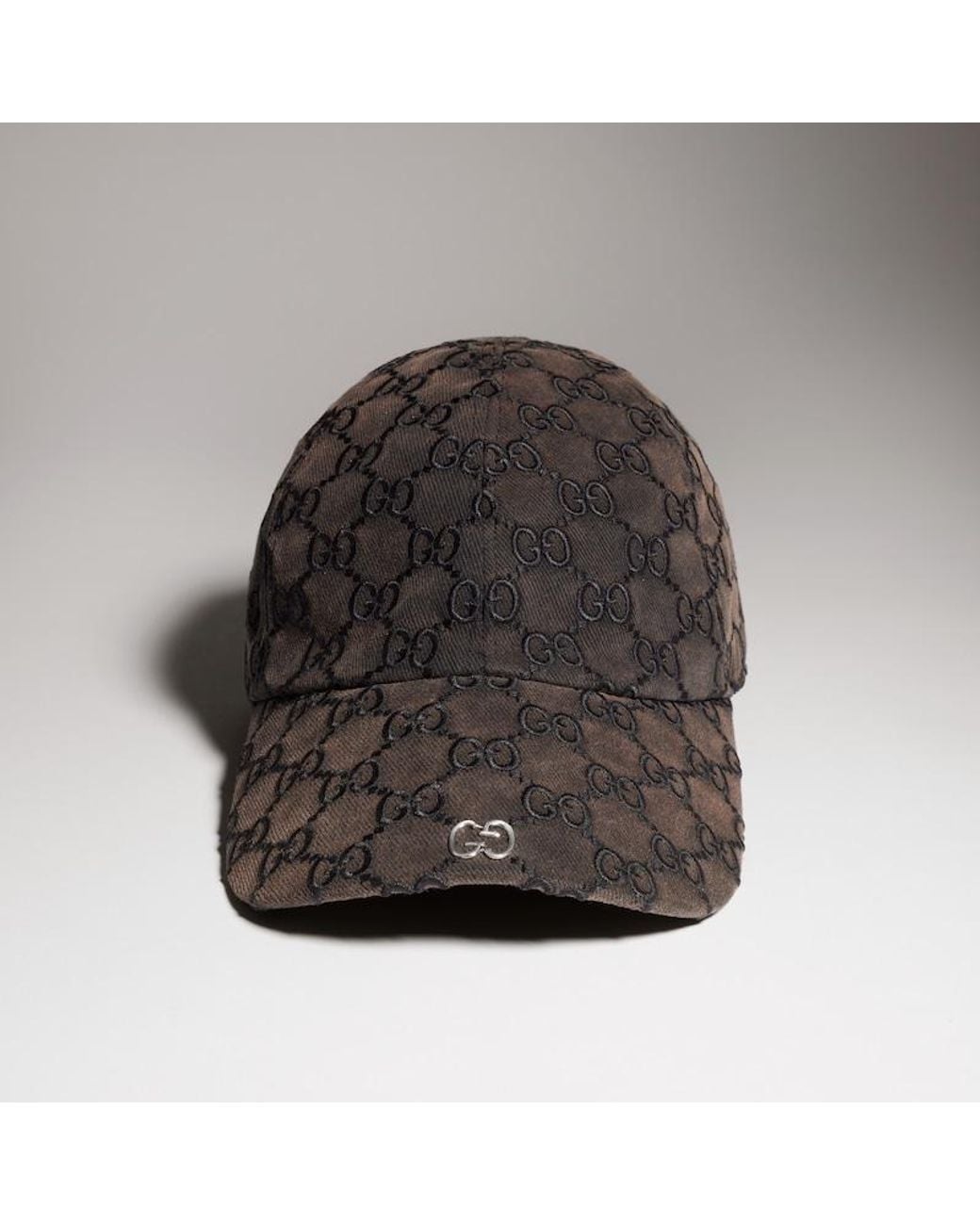 Gucci Brown Embroidered Cotton Canvas Baseball Hat