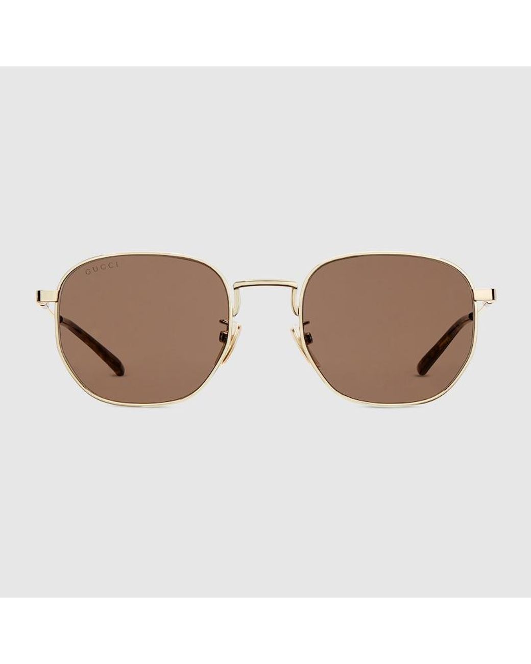 Gucci Brown Round Frame Sunglasses for men