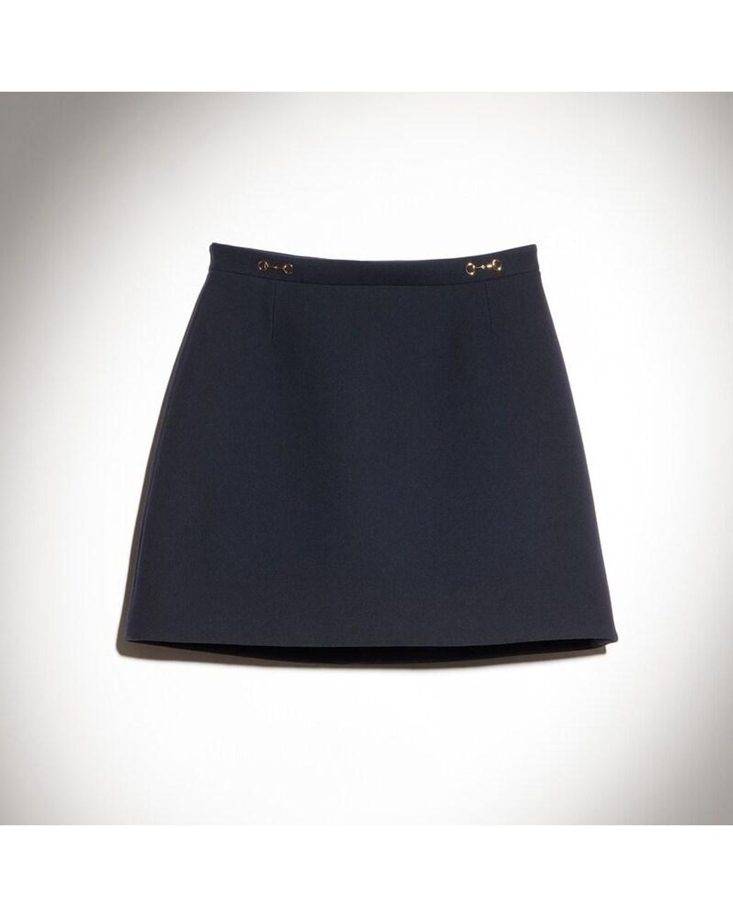 Gucci Blue Wool Crêpe Skirt With Horsebit