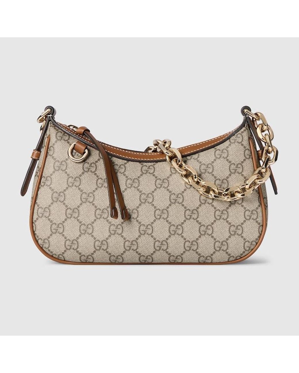 Gucci Natural Gg Emblem Small Shoulder Bag