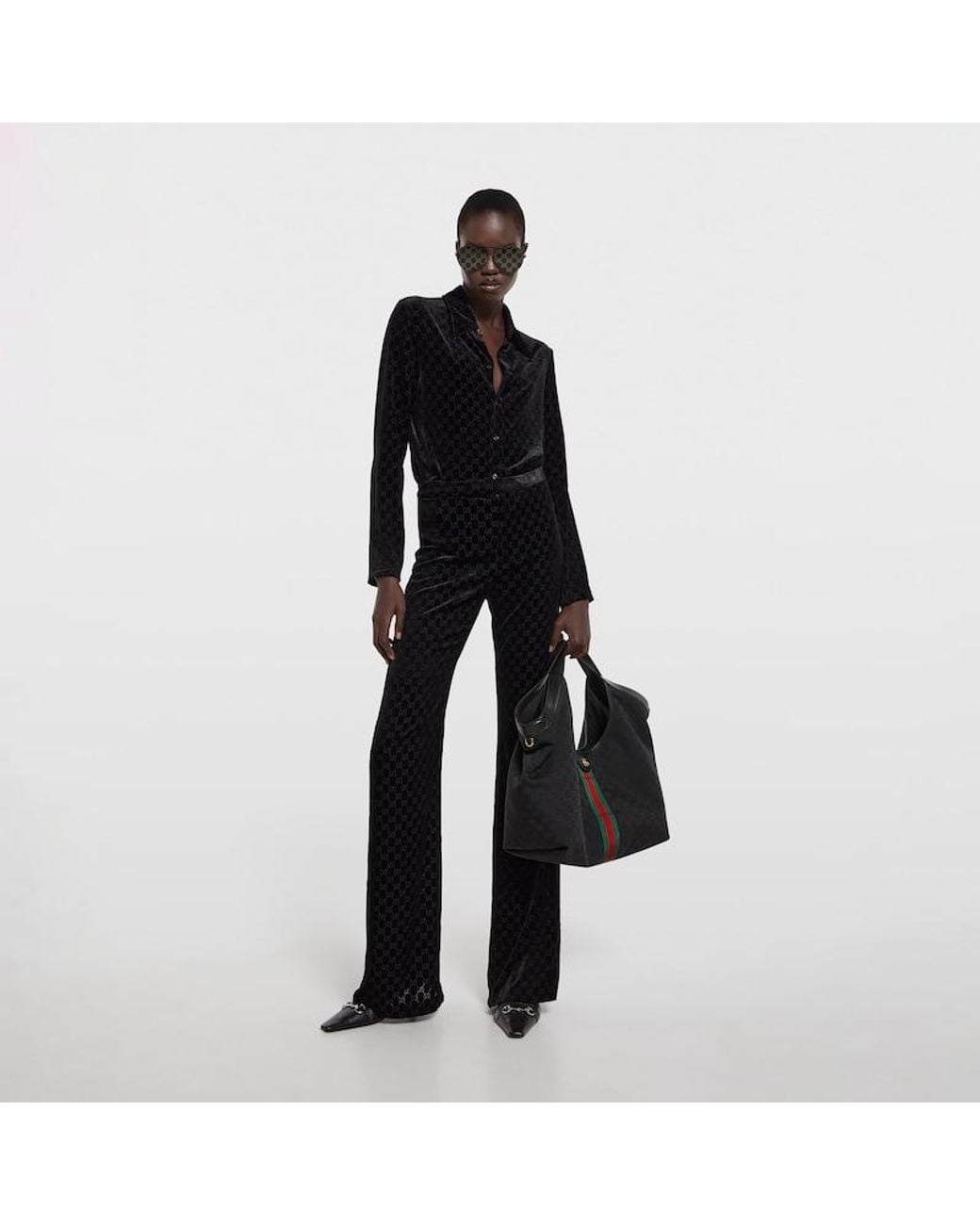 Gucci Black Giglio Large Tote Bag