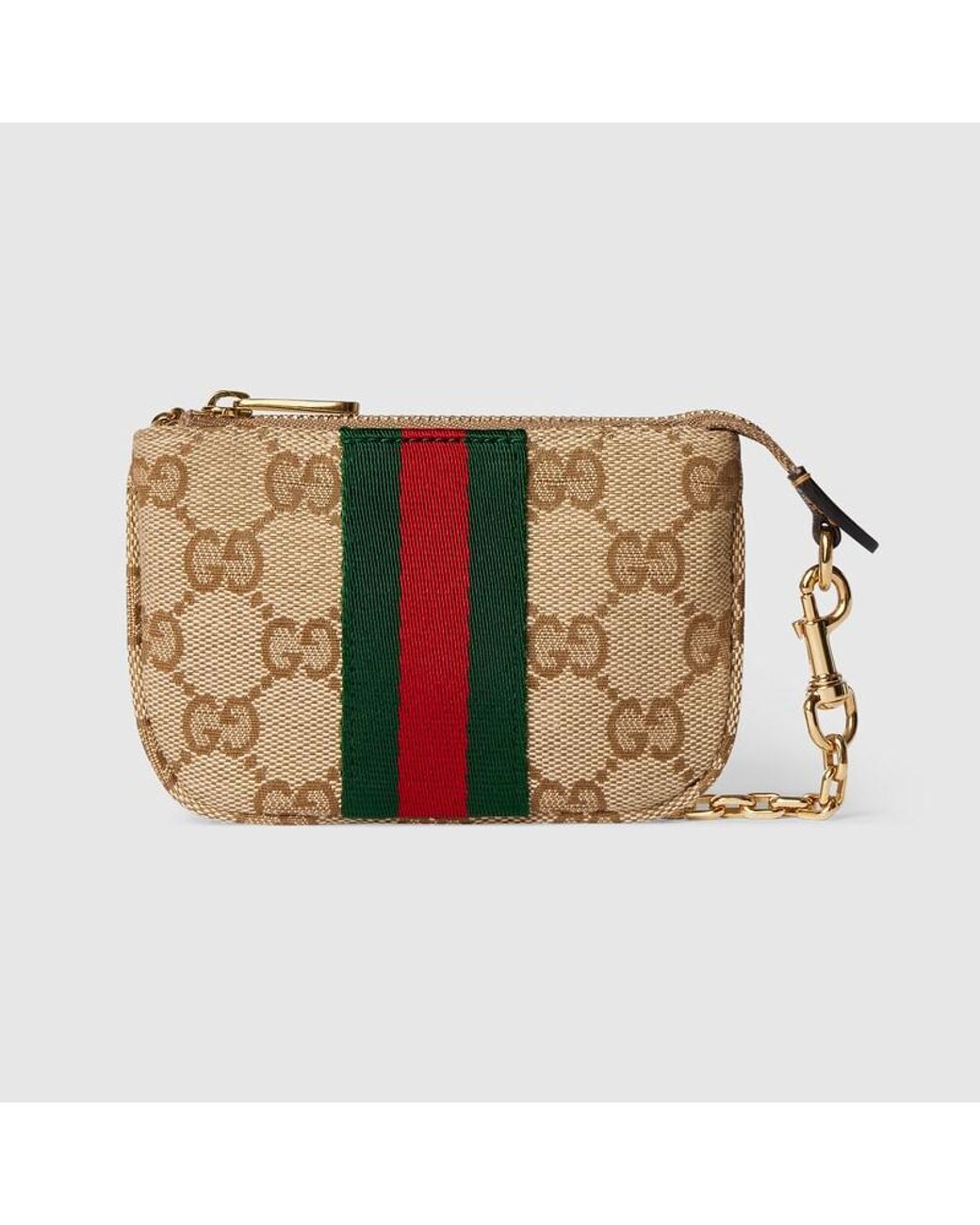 Gucci Natural Gg Coin Case With Chain for men