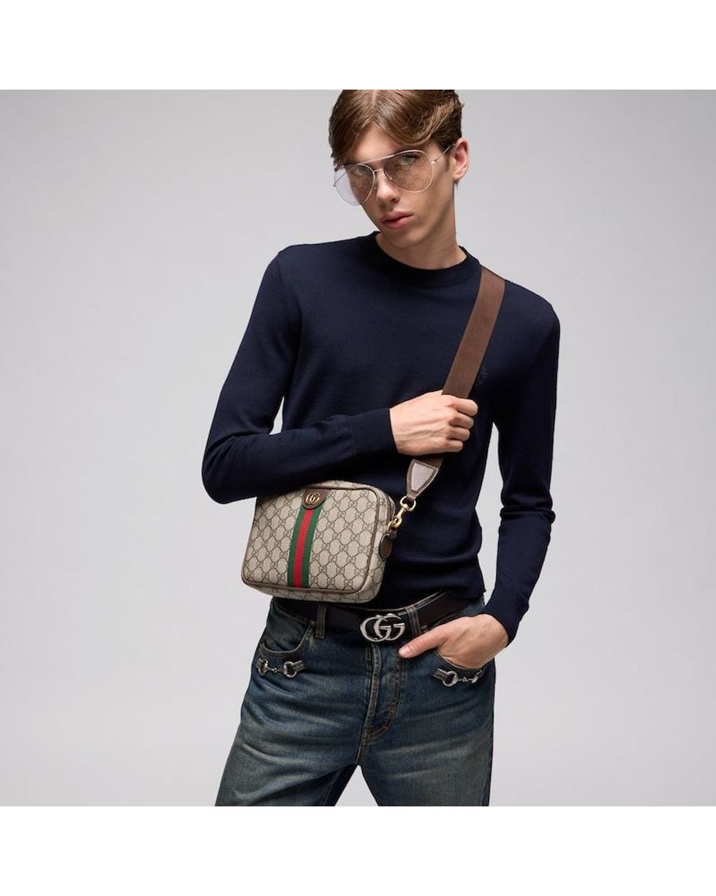 Gucci Natural Ophidia Small Crossbody Bag, Gg Canvas for men