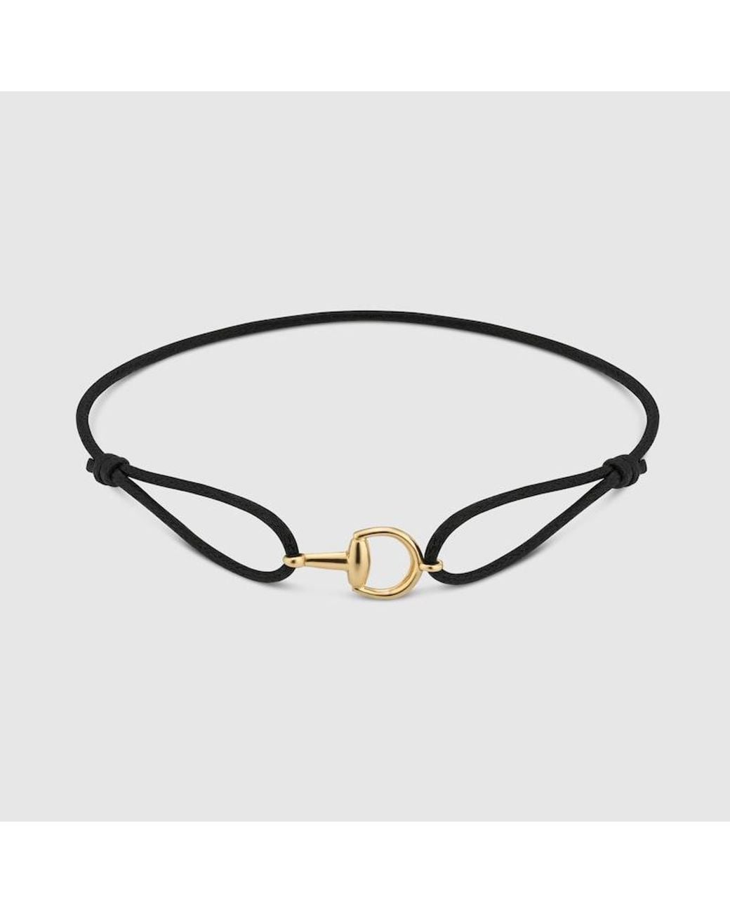 Gucci Brown Horsebit 18K Charm Bracelet