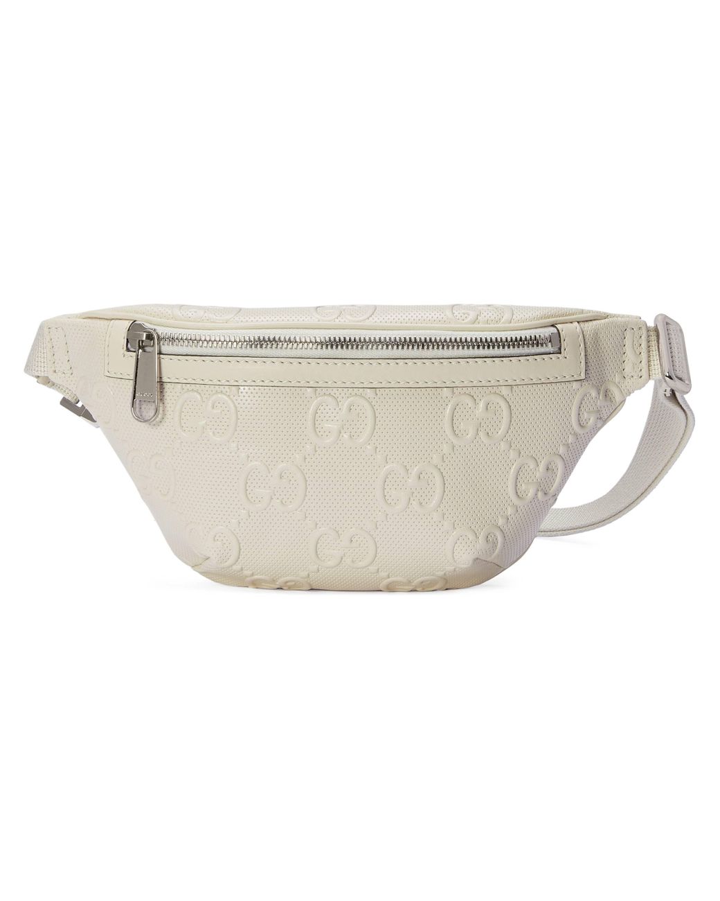Gucci Leather GG Embossed Belt Bag in White for Men - Lyst