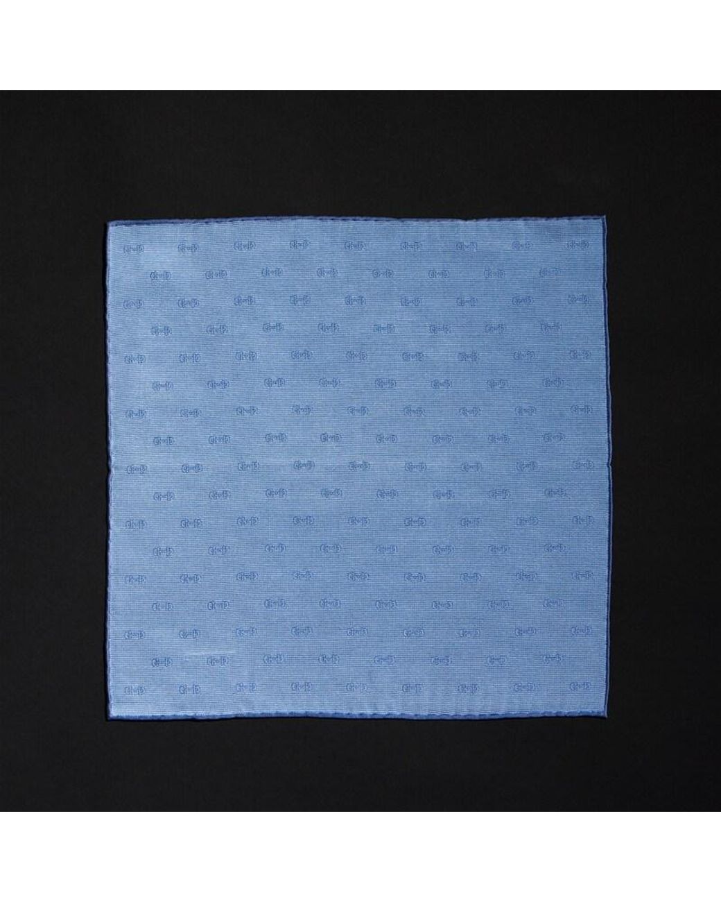 Gucci Blue Horsebit Silk Jacquard Pocket Square for men