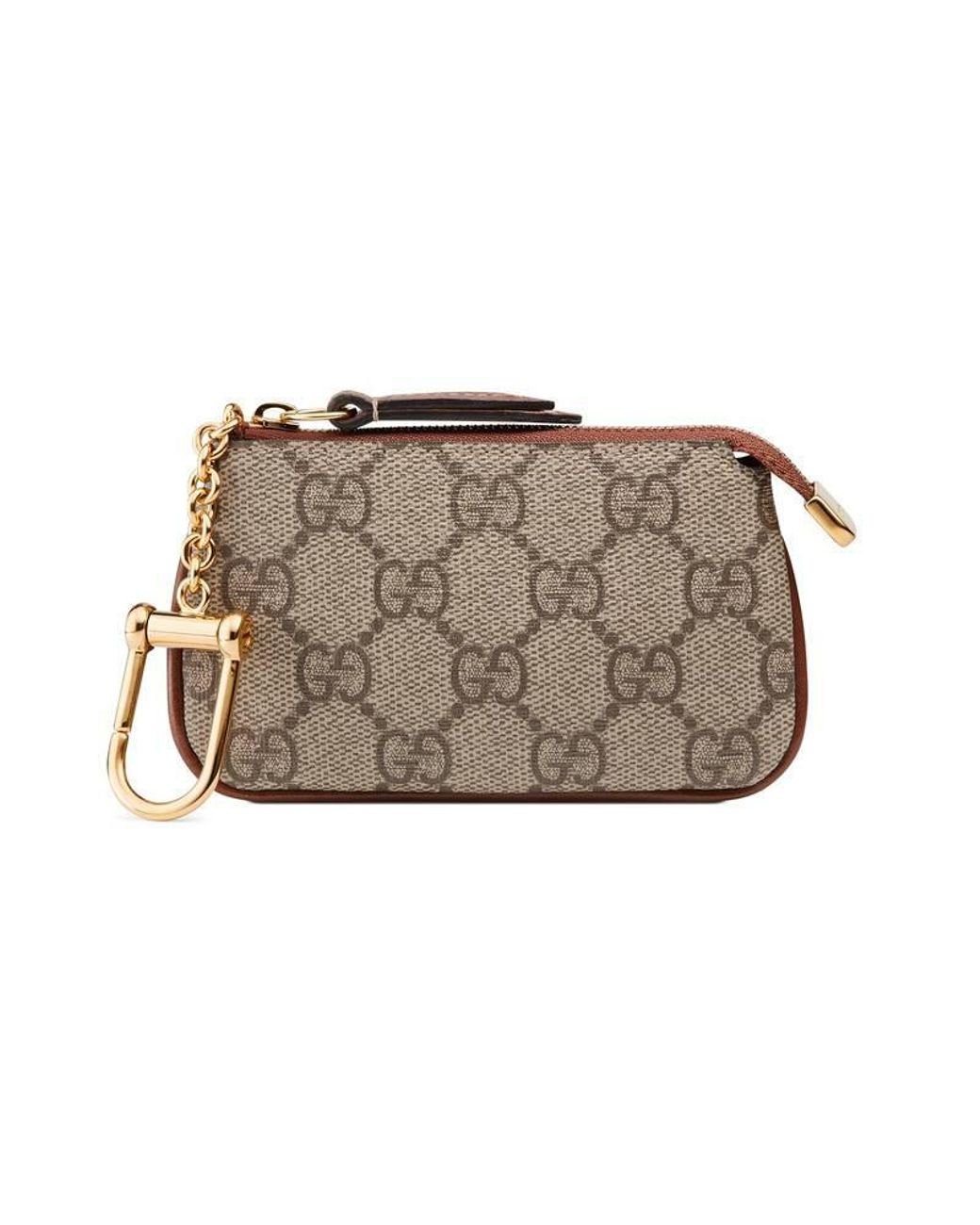 Gucci Gg Supreme Key Case in Beige Ebony