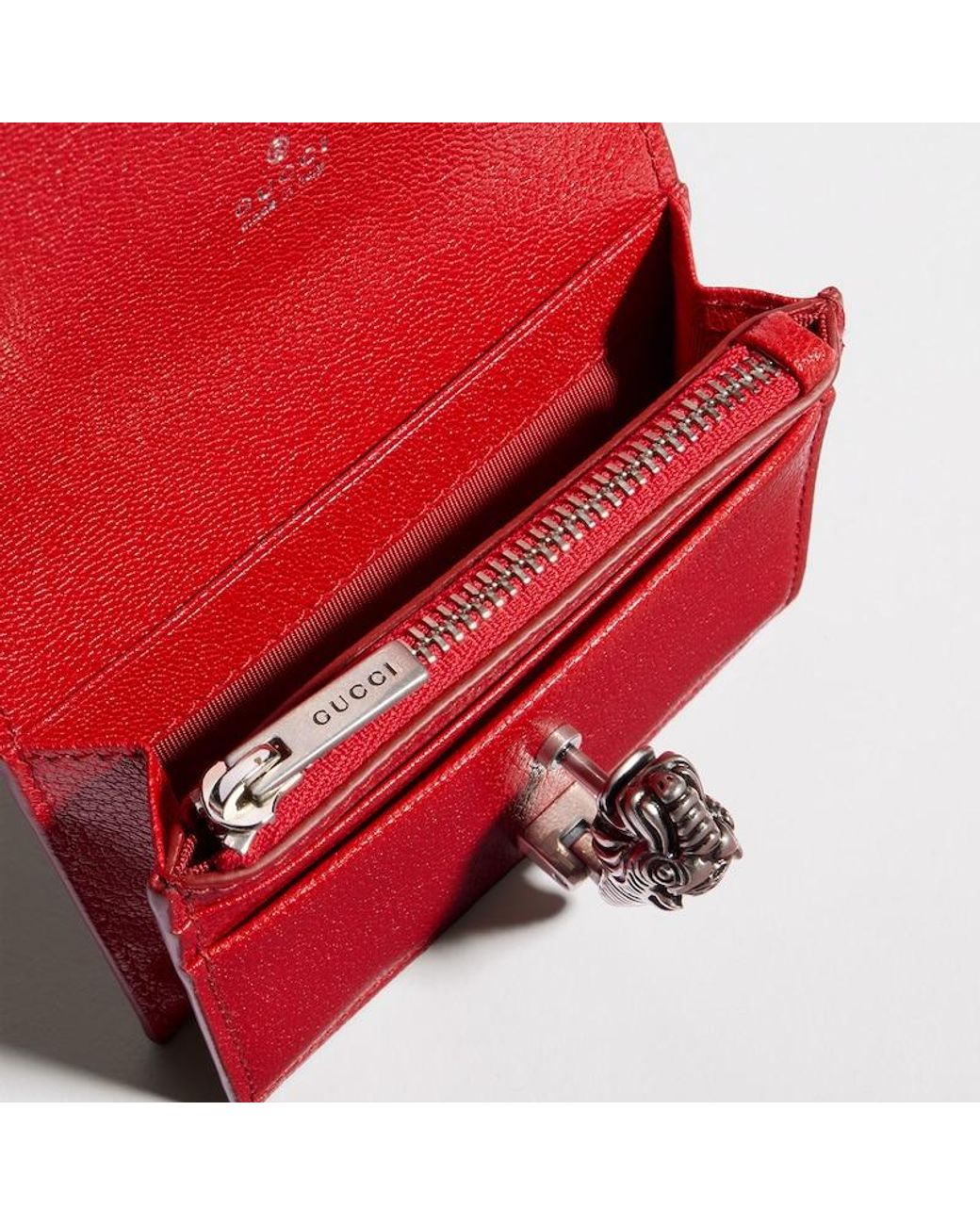 Gucci Red Dionysus Small Wallet, Leather