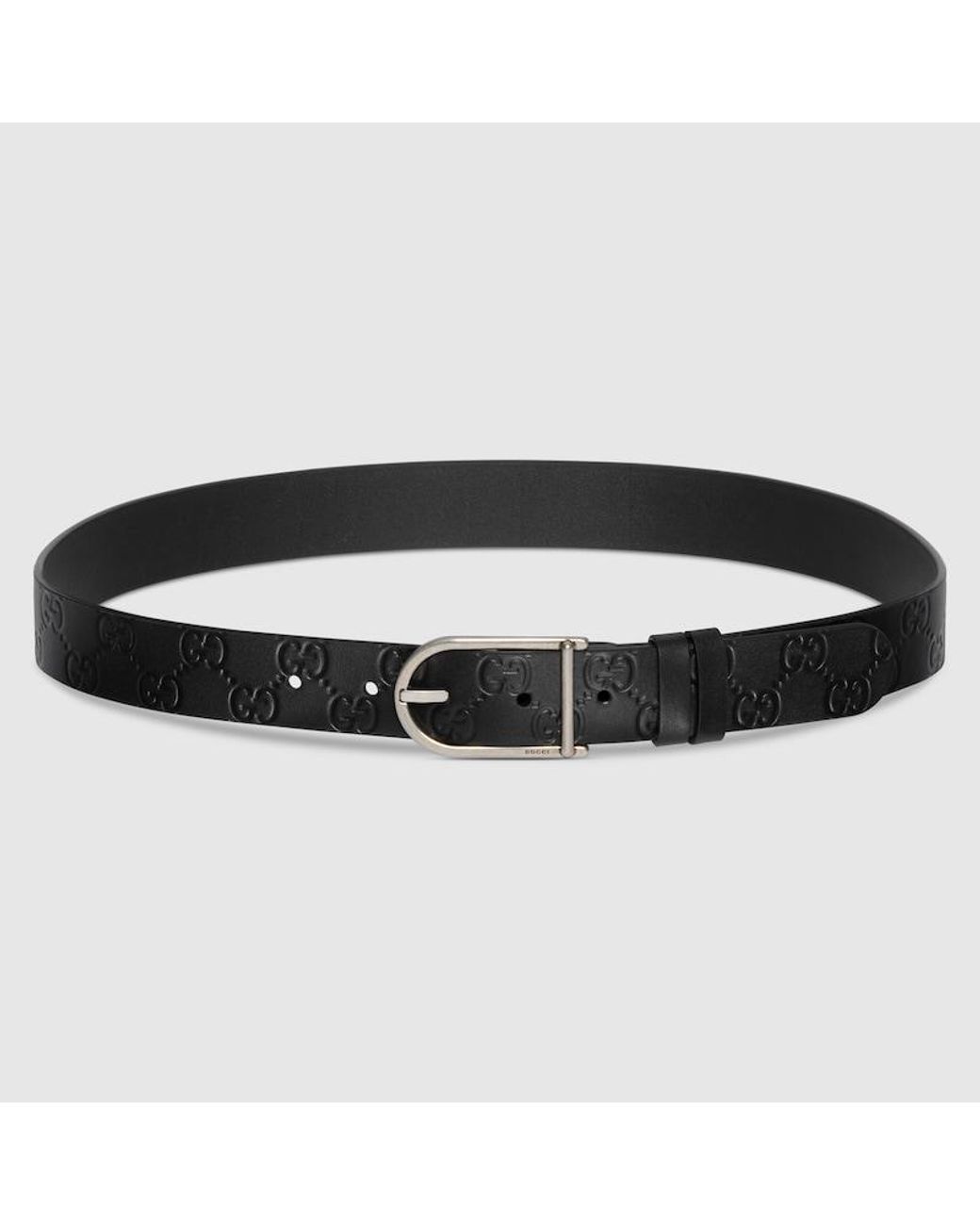 Gucci Black Reversible Belt With Rounded Buckle, Size 80 for men