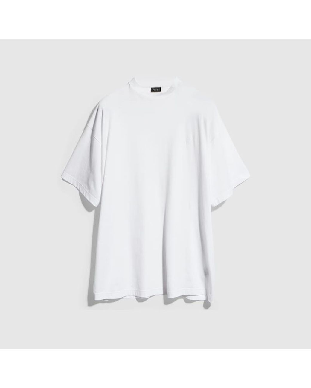 Gucci White Lightweight Silk Jersey T-Shirt With Embroidery for men