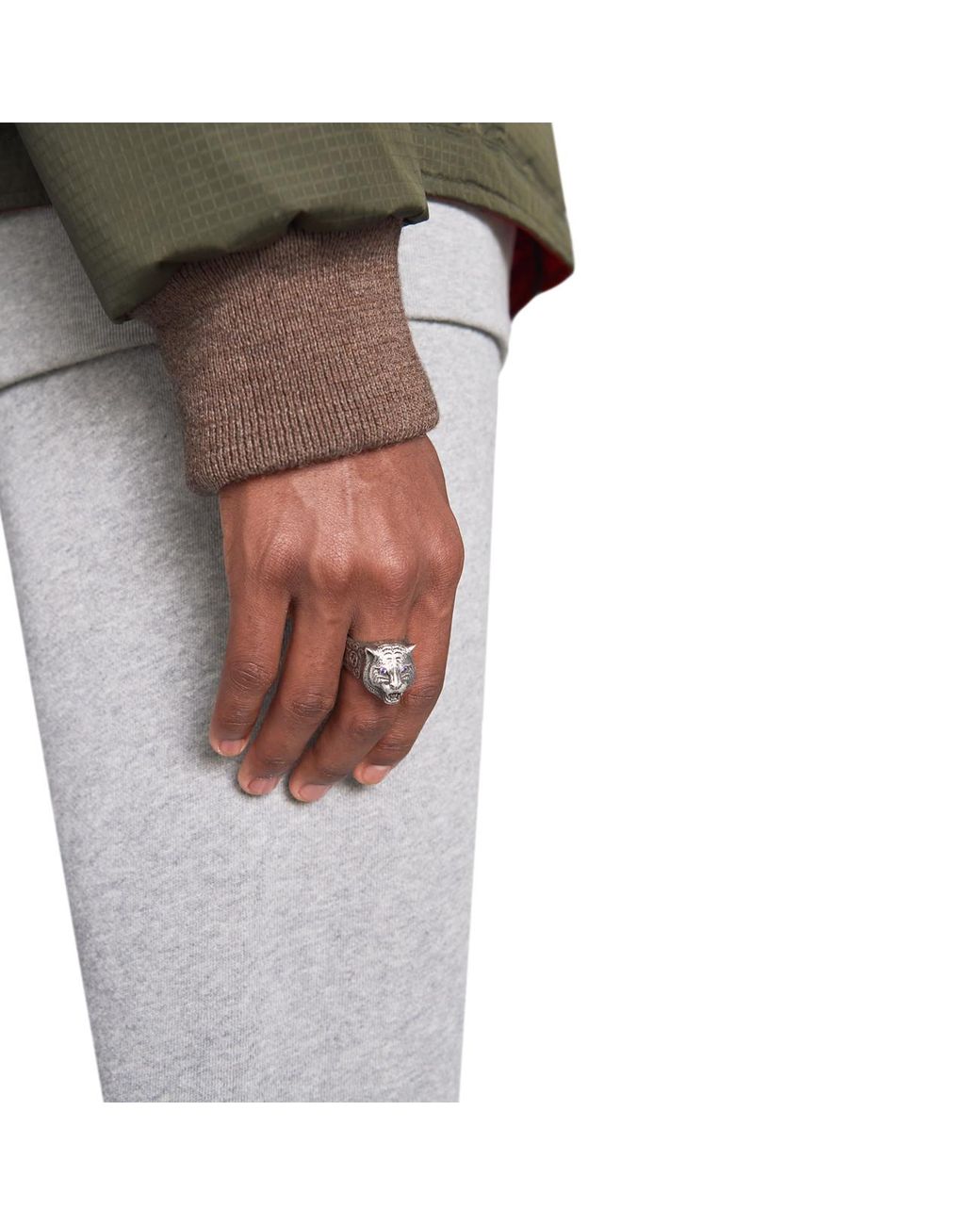 Gucci Garden Feline Head Ring in Metallic for Men Lyst