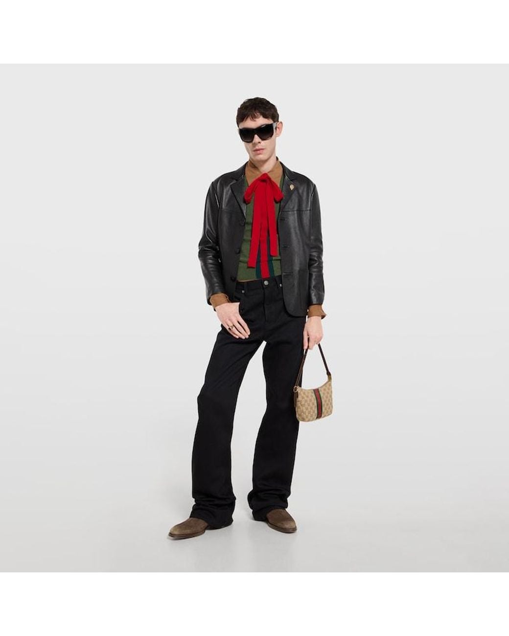 Gucci Brown Worn-Out Effect Ankle Boot for men