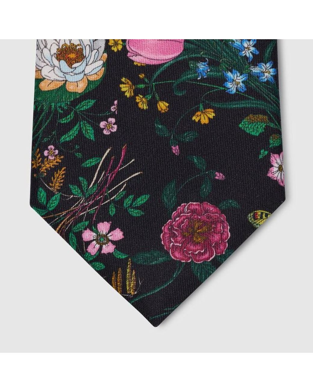Gucci Black Printed Silk Tie for men