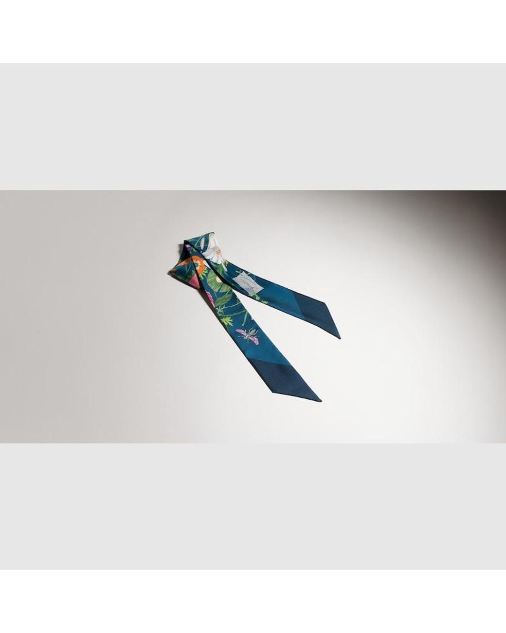 Gucci Blue Printed Silk Twill Ribbon, Silk