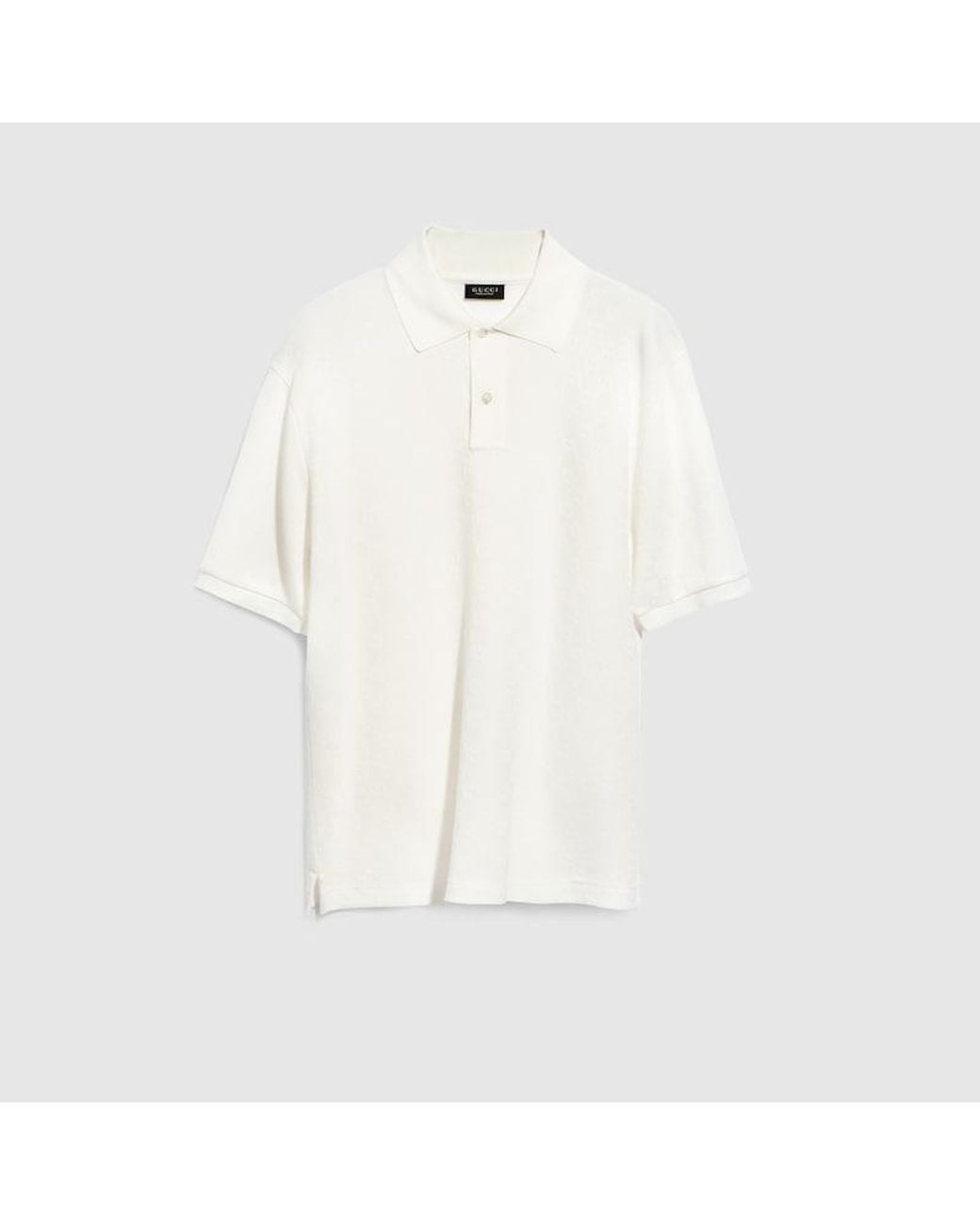 Gucci White Gg Technical Jersey Jacquard Polo Shirt for men