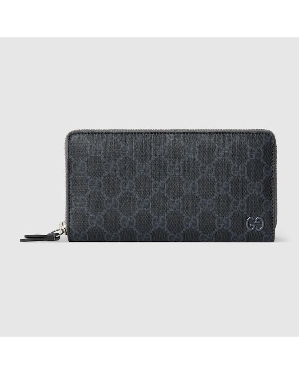 Gucci Black Interior Gg Zip Around Wallet for men
