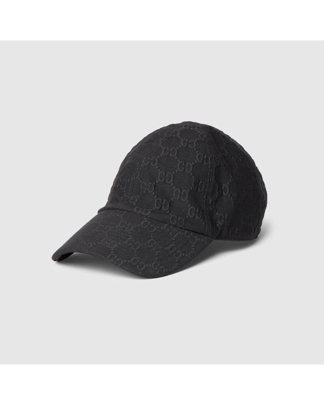 Gucci Black Embossed Gg Jersey Baseball Hat