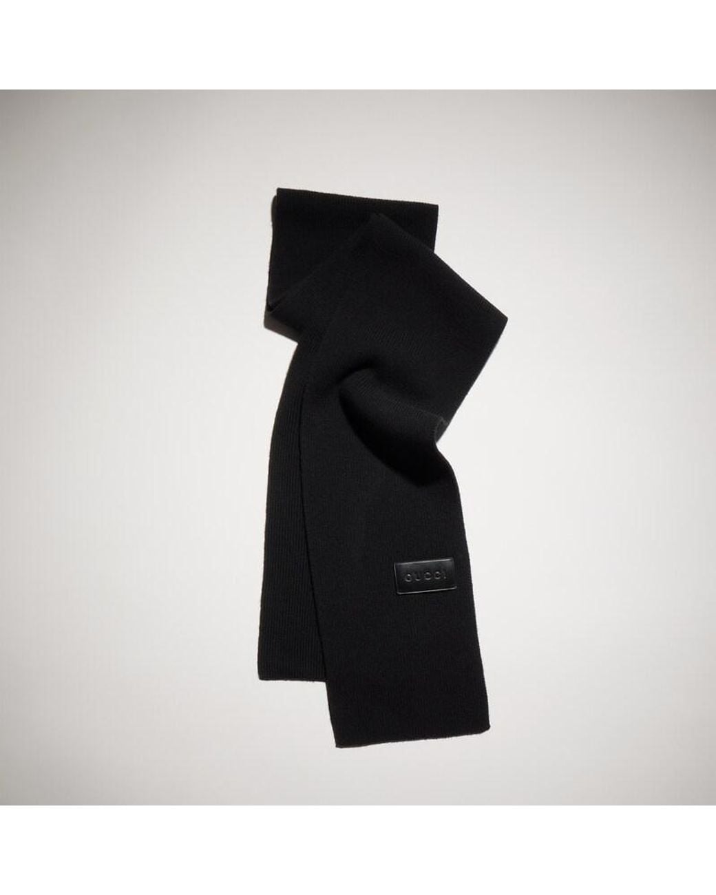 Gucci Black Rib Wool Scarf for men