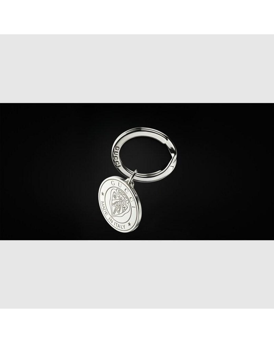 Gucci White Porte-Clés Crest