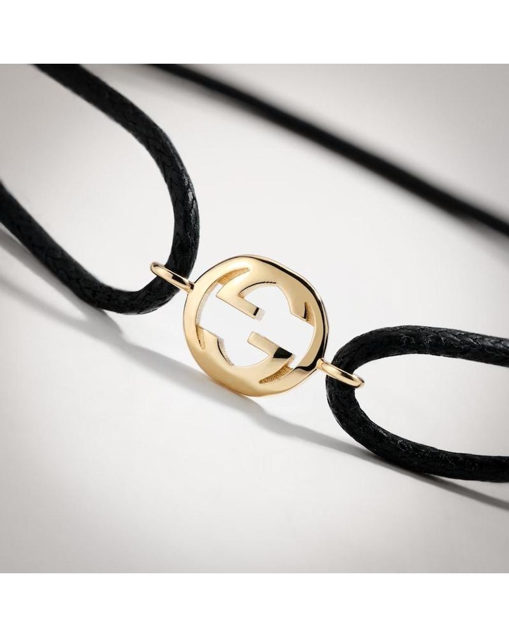 Gucci Brown Interlocking 18K Charm Bracelet