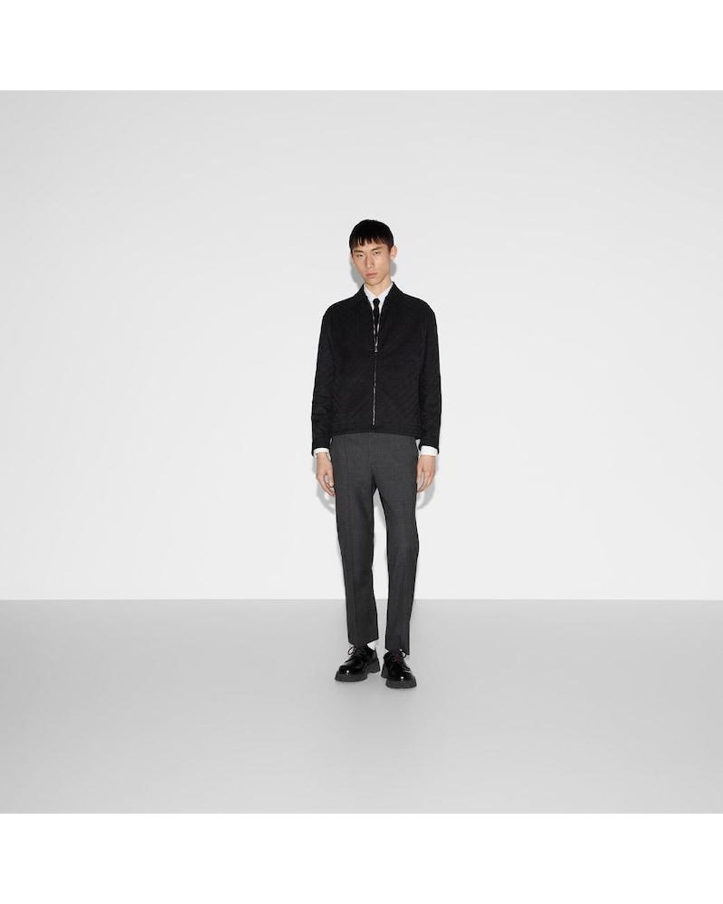 Gucci Black Reversible Nylon And Gg Canvas Jacket for men