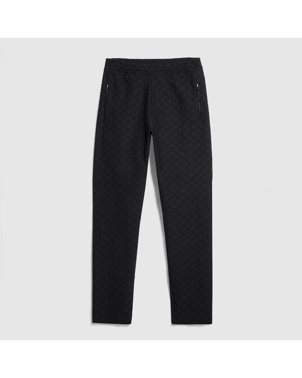 Gucci Black Gg Jersey Jacquard Sportswear Pants for men
