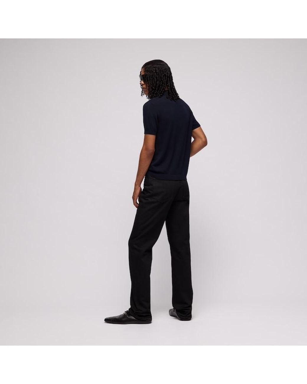 Gucci Blue Knit Cashmere Polo Shirt With Embroidery for men
