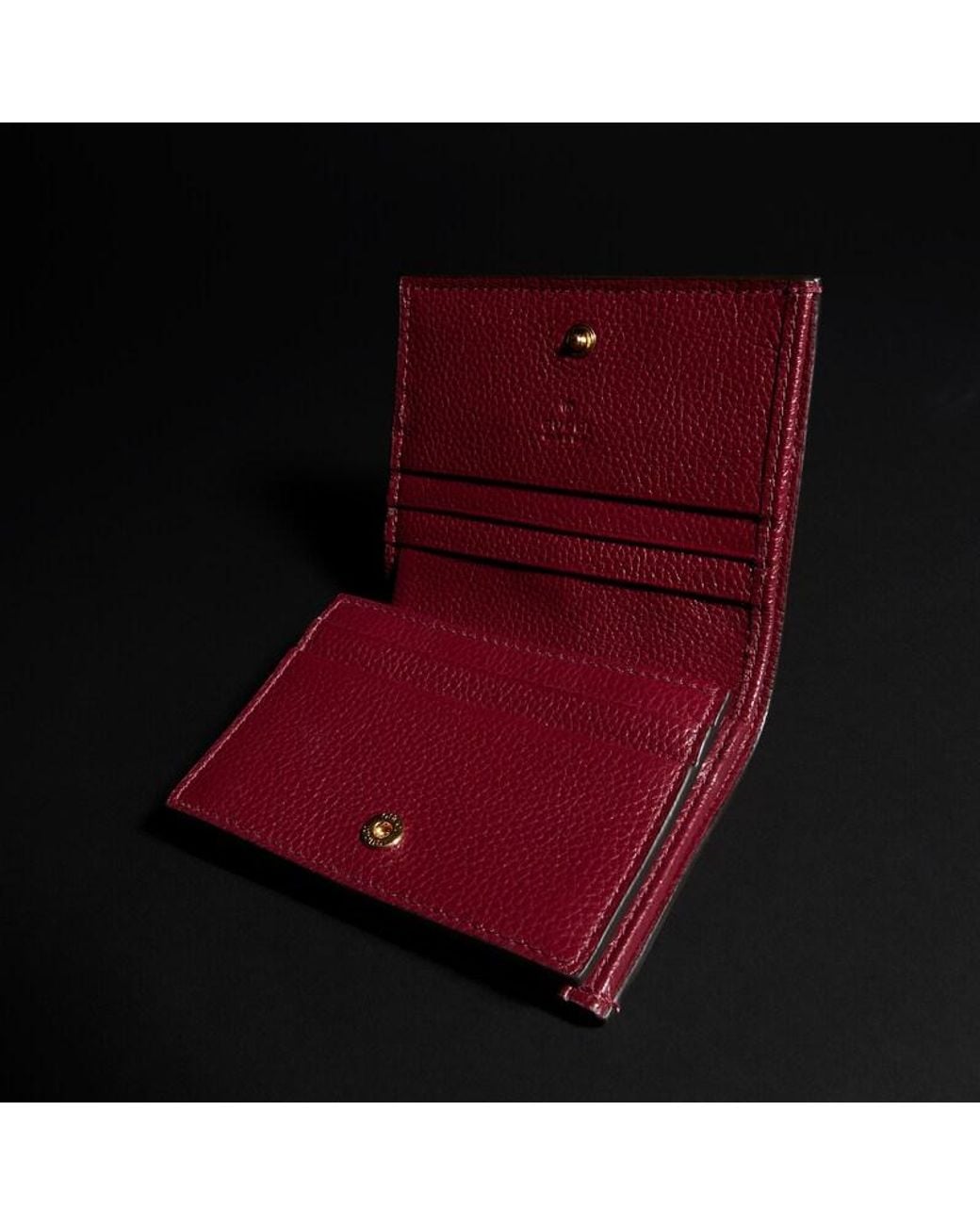 Gucci Red Gg Marmont Bi-Color Mini Wallet