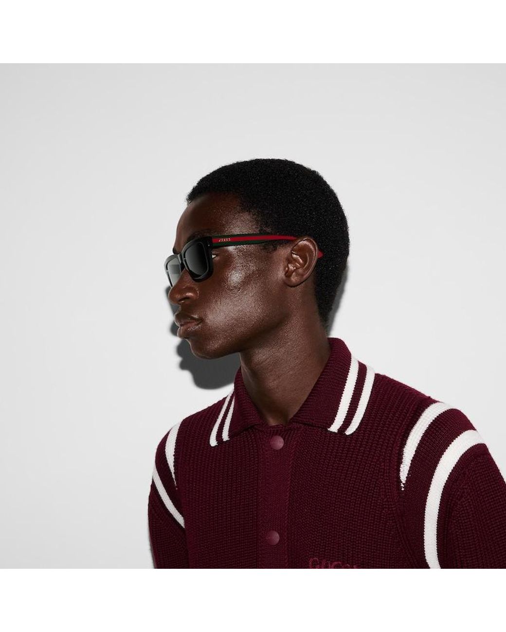 Gucci Black Rectangular Frame Sunglasses for men