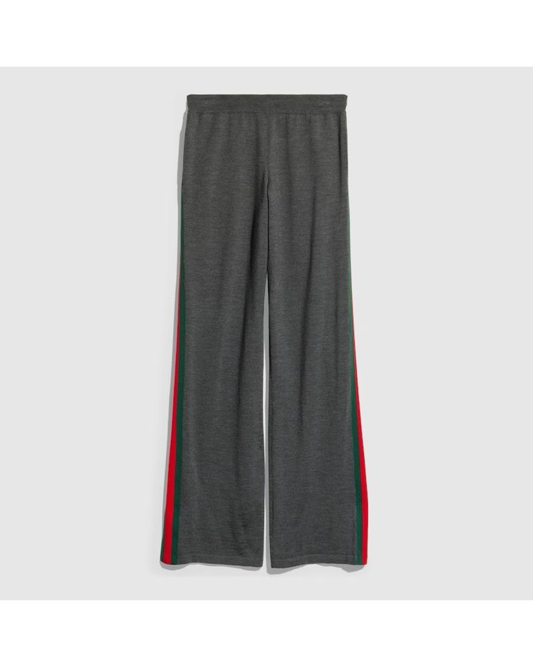 Gucci Gray Fine Wool Leisure Pants With Web for men