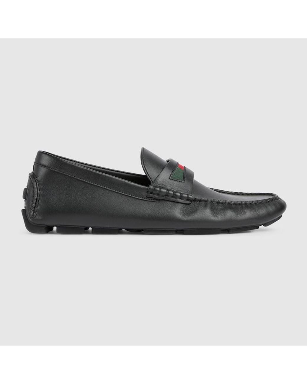 Gucci Black Loafers With Web Detail for men