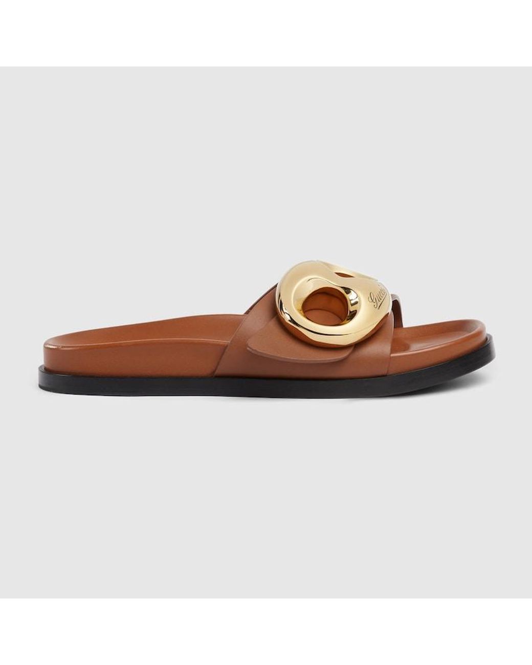 gucci-Brown-Marina-Chain-Slide