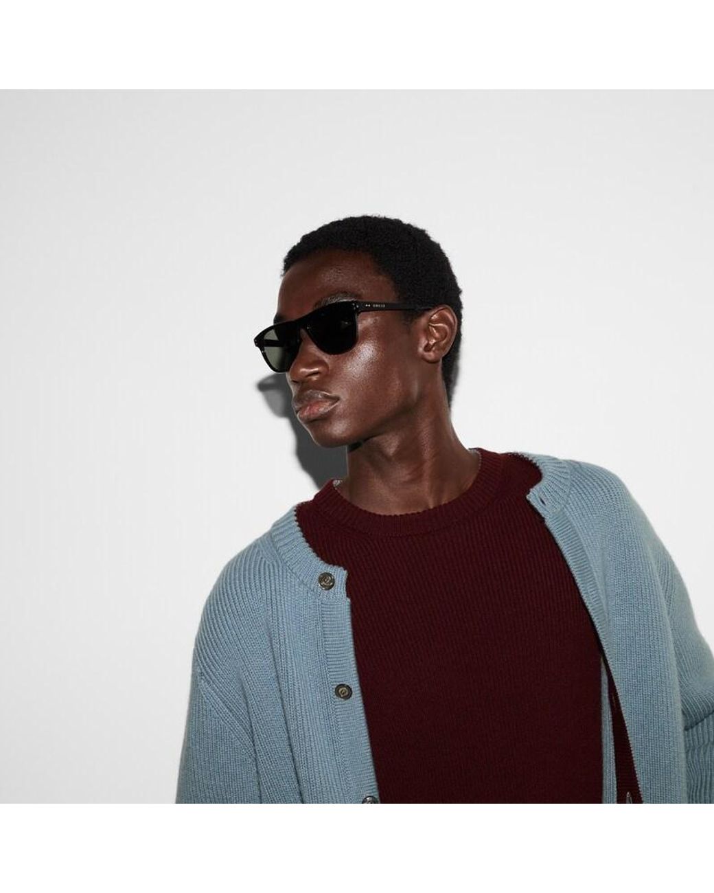 Gucci Black Square Frame Sunglasses for men