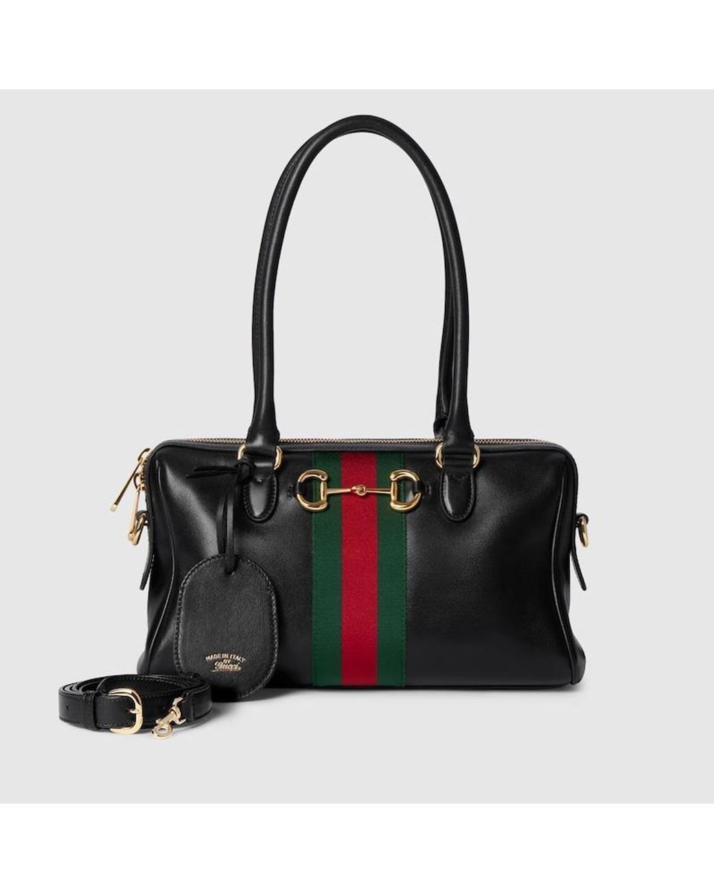 Gucci Black Borsetto Medium Boston Bag, Leather