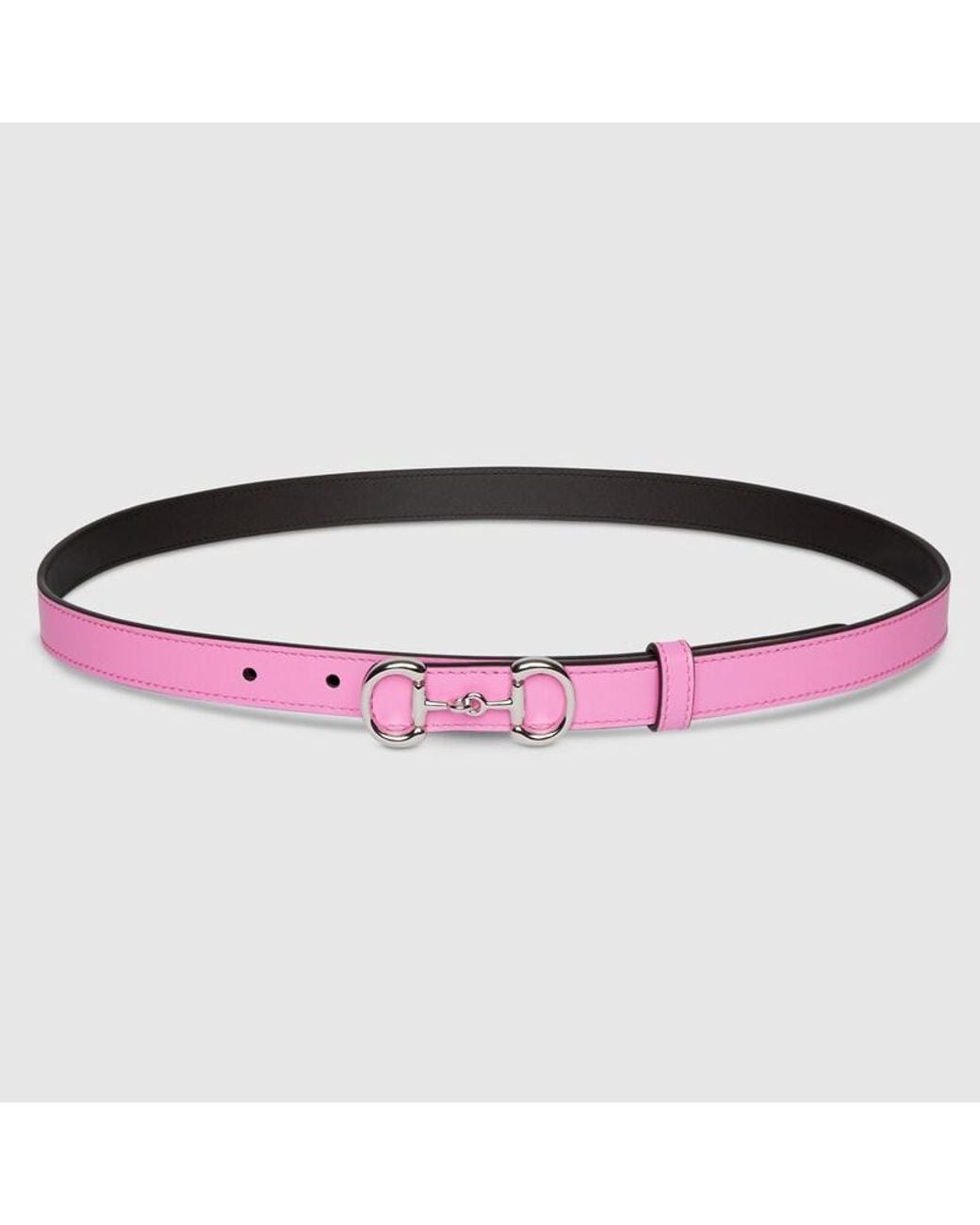 Gucci Red Thin Belt With Horsebit Buckle, Size 100
