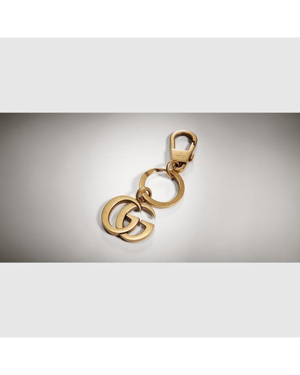 Gucci Metallic Double G Keychain, Metal for men