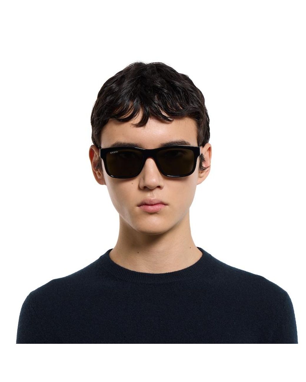 Gucci Black Rectangular Frame Sunglasses for men