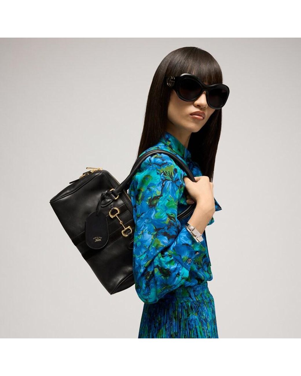 Gucci Black Borsetto Medium Boston Bag