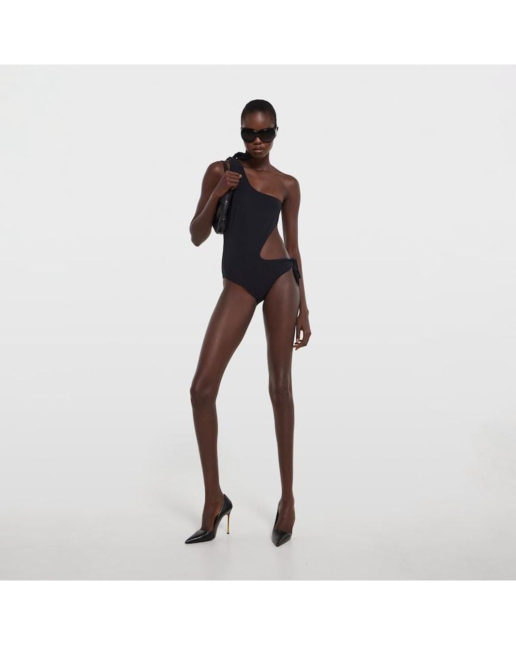 Gucci Black Stretch Jersey Swimsuit With Embroidery