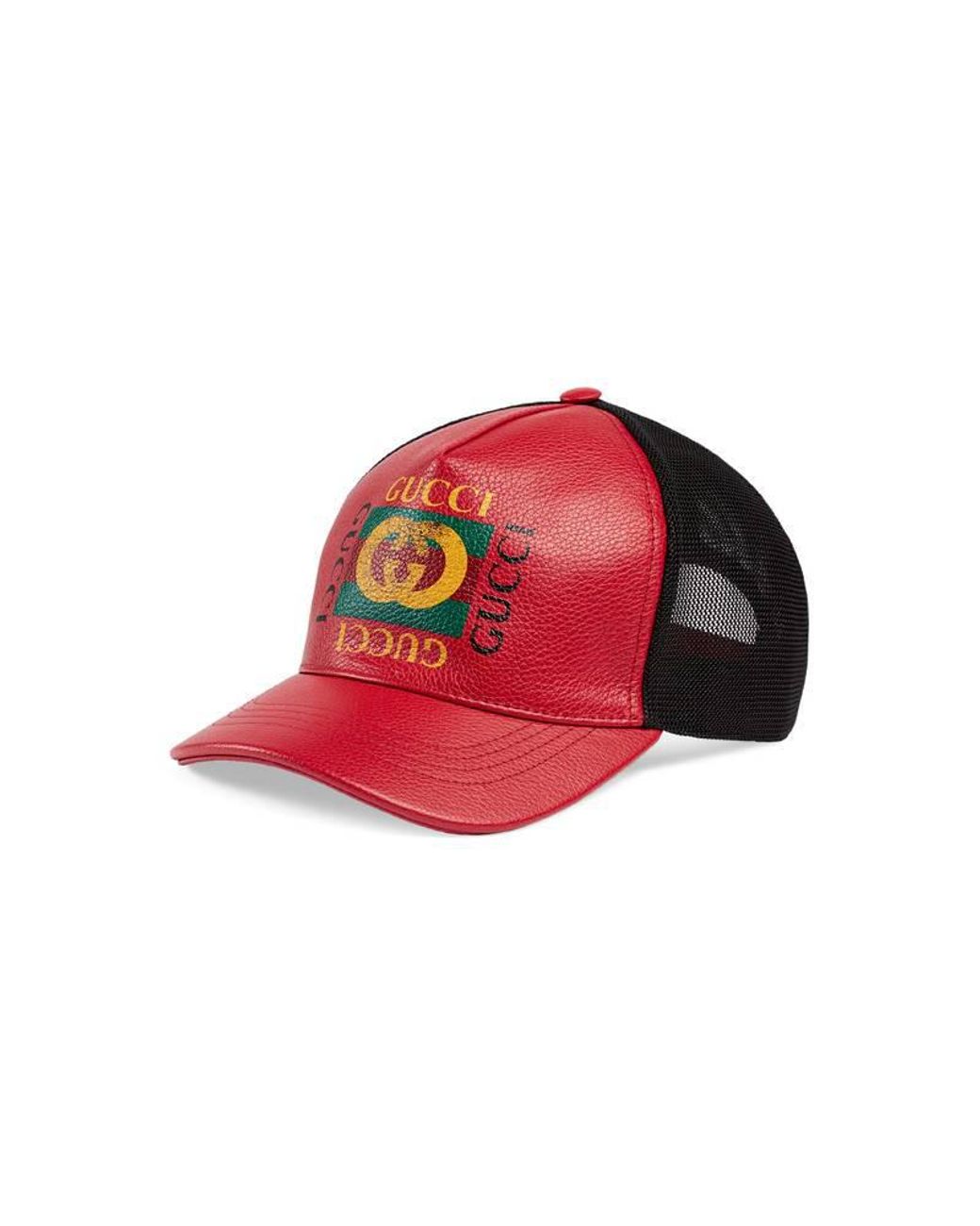 Gucci Print Leather Baseball Hat in Red for Men | Lyst display picture 3