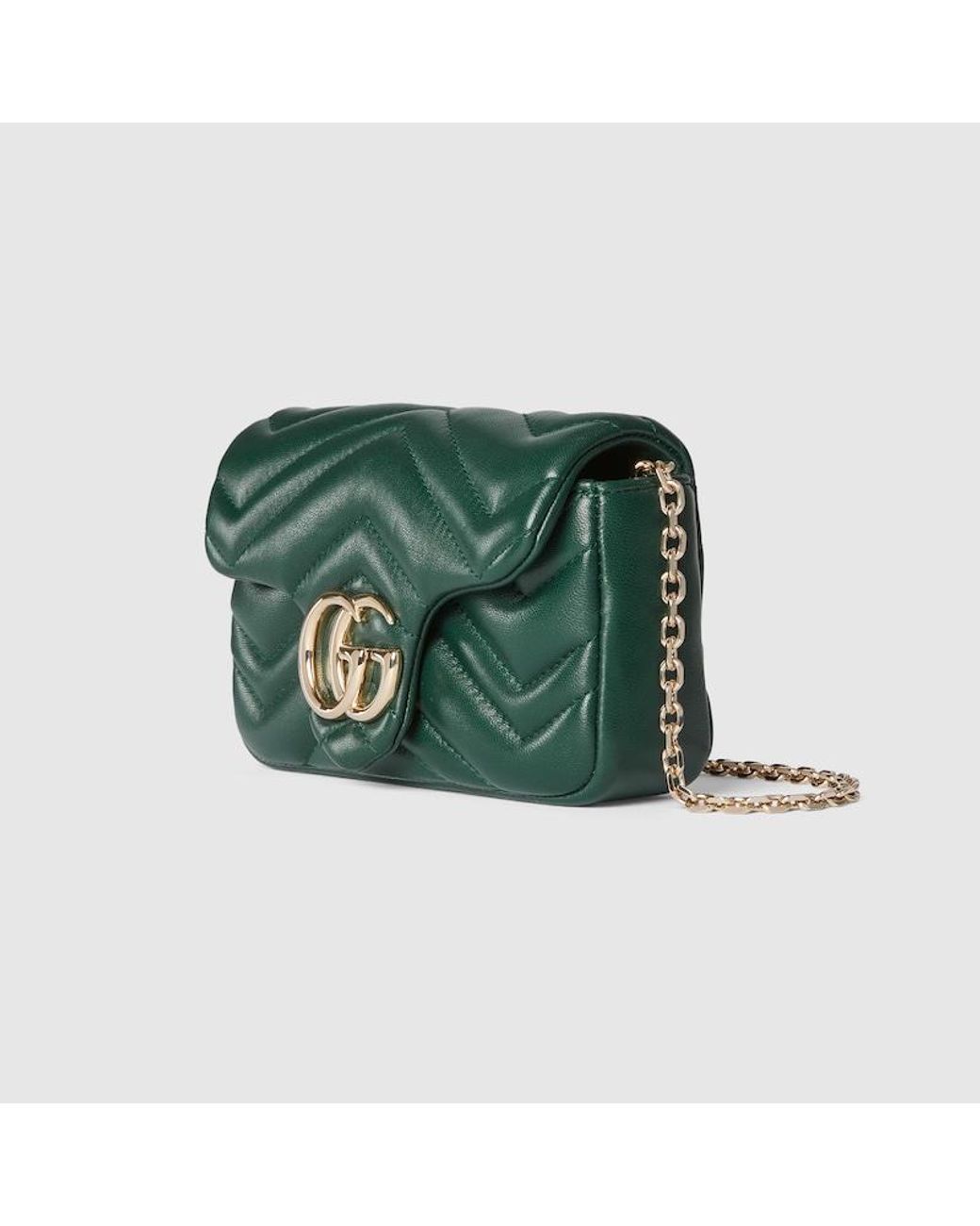 Gucci Green "Gg Marmont" Shoulder Bag