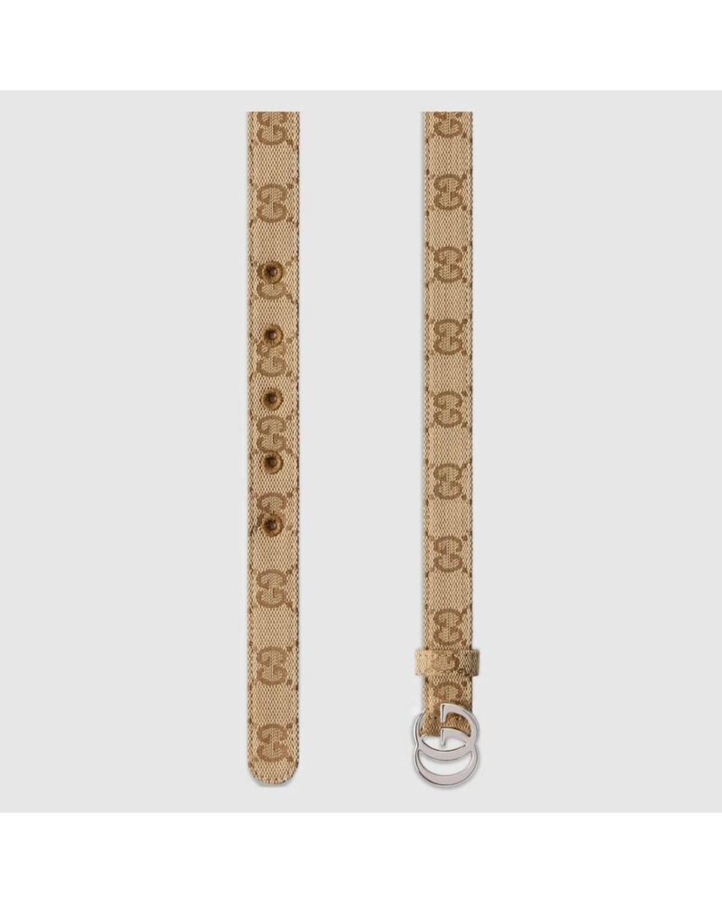 Gucci Brown Gg Marmont Thin Belt, Size 105