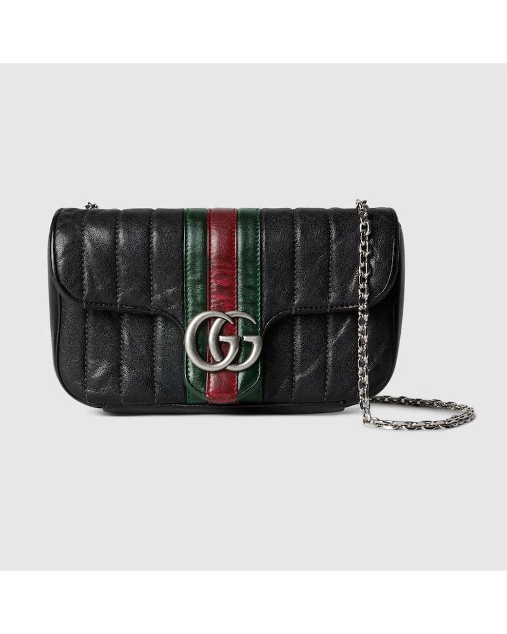 Gucci Black Jetset Gg Marmont Small Shoulder Bag