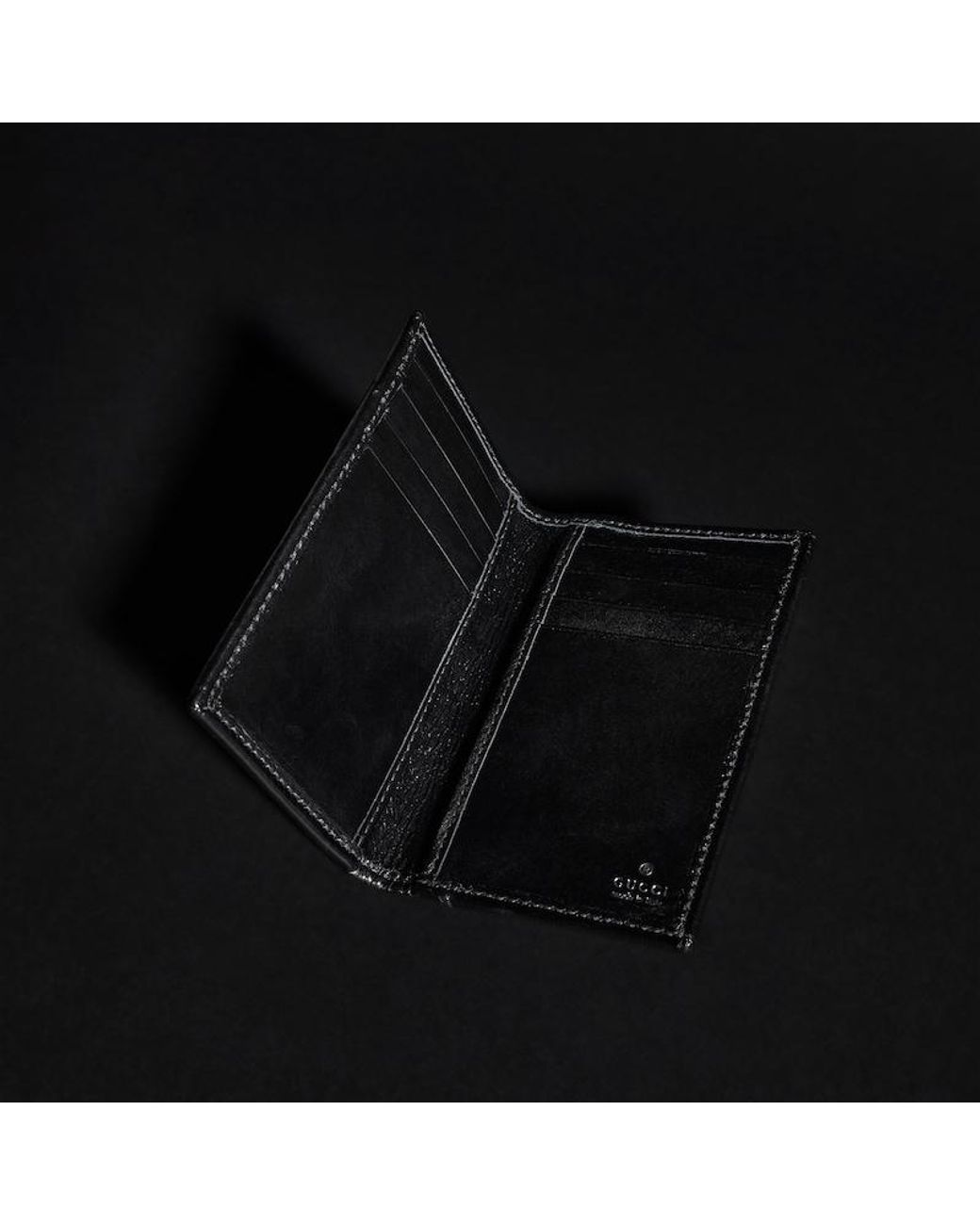 Gucci Black Card Case Wallet With Interlocking G for men