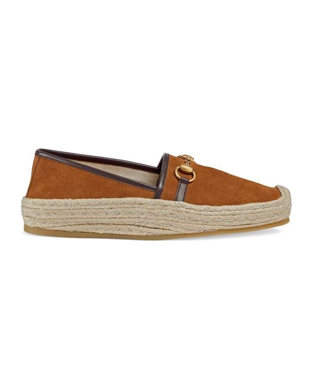 Gucci Men's Suede Horsebit Espadrille in Brown for Men Lyst