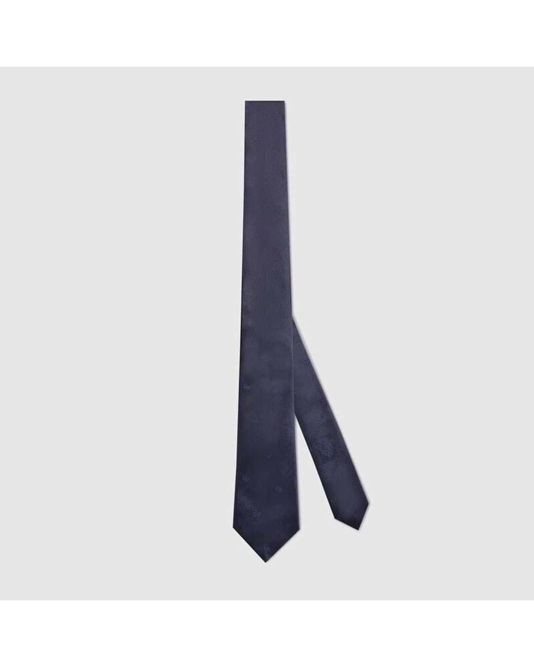 Gucci Blue Double G Silk Jacquard Tie for men